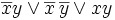 \overline{x} y \lor \overline{x}\, \overline{y}\lor x y